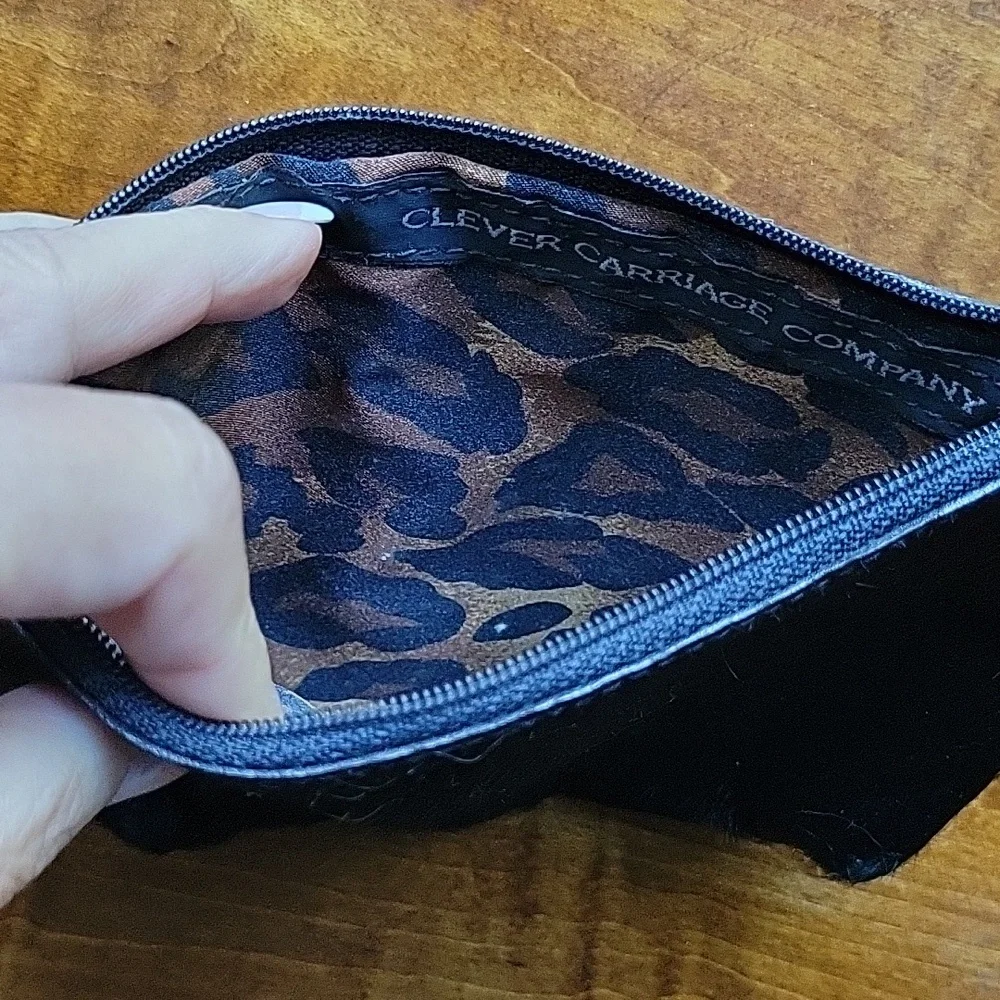 BLACK CALF HAIR HAIRON POUCH - Picture 6 of 6